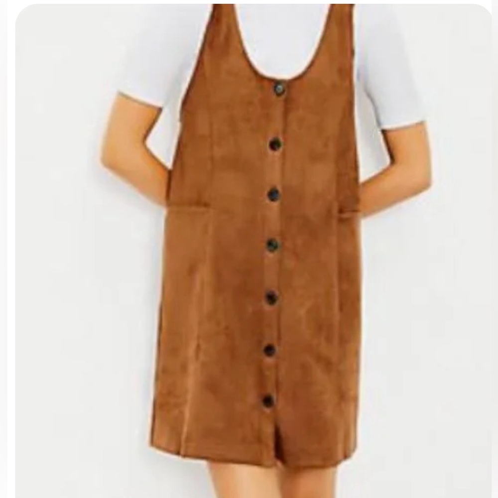 Brand New Loft Petite Faux Suede Button Pocket Dress size XXSP